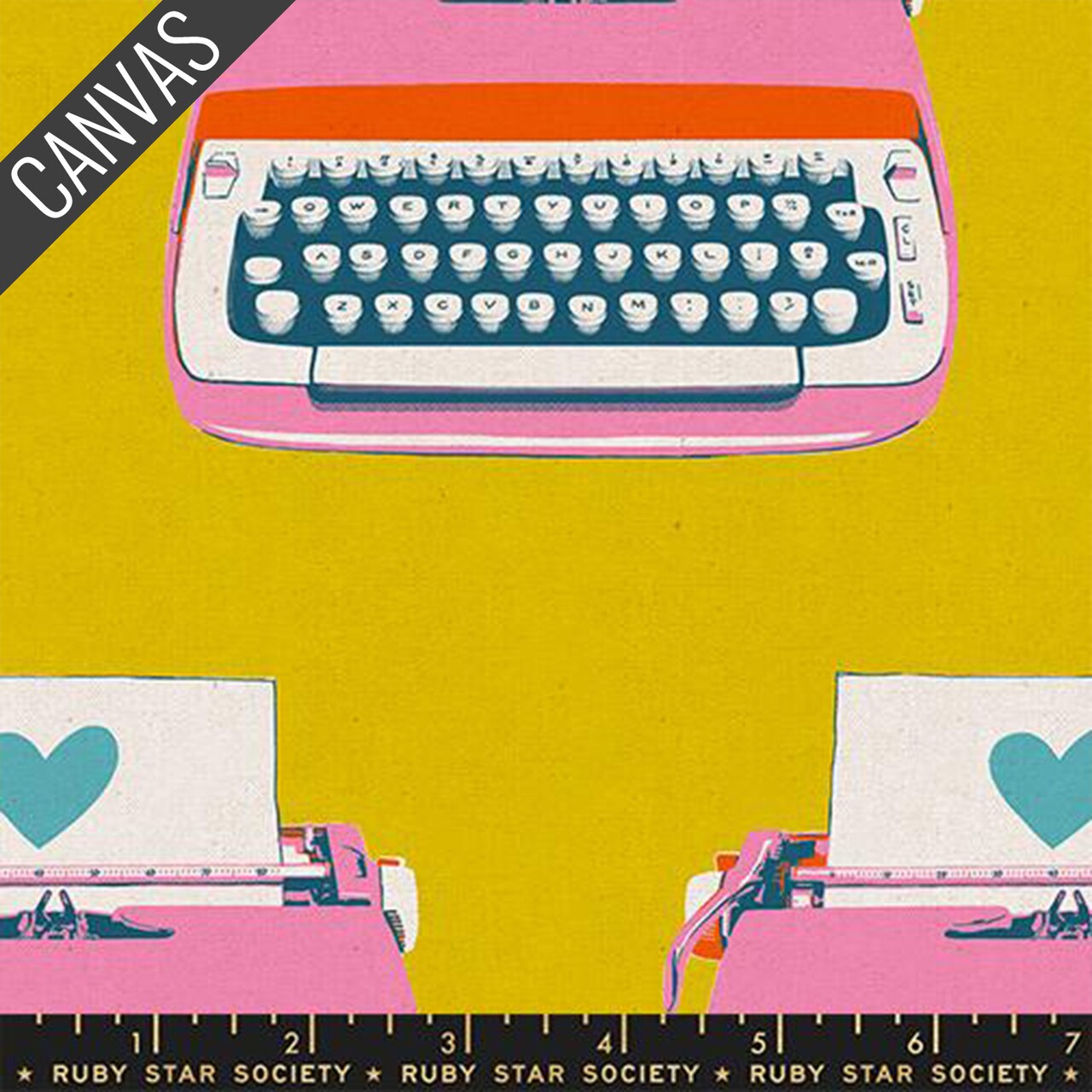 Typewriters Canvas in Golden (rs0108 17l) | Best Day Ever | Melody Miller | Ruby Star Society